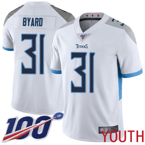 Tennessee Titans Limited White Youth Kevin Byard Road Jersey NFL Football #31 100th Season Vapor Untouchable